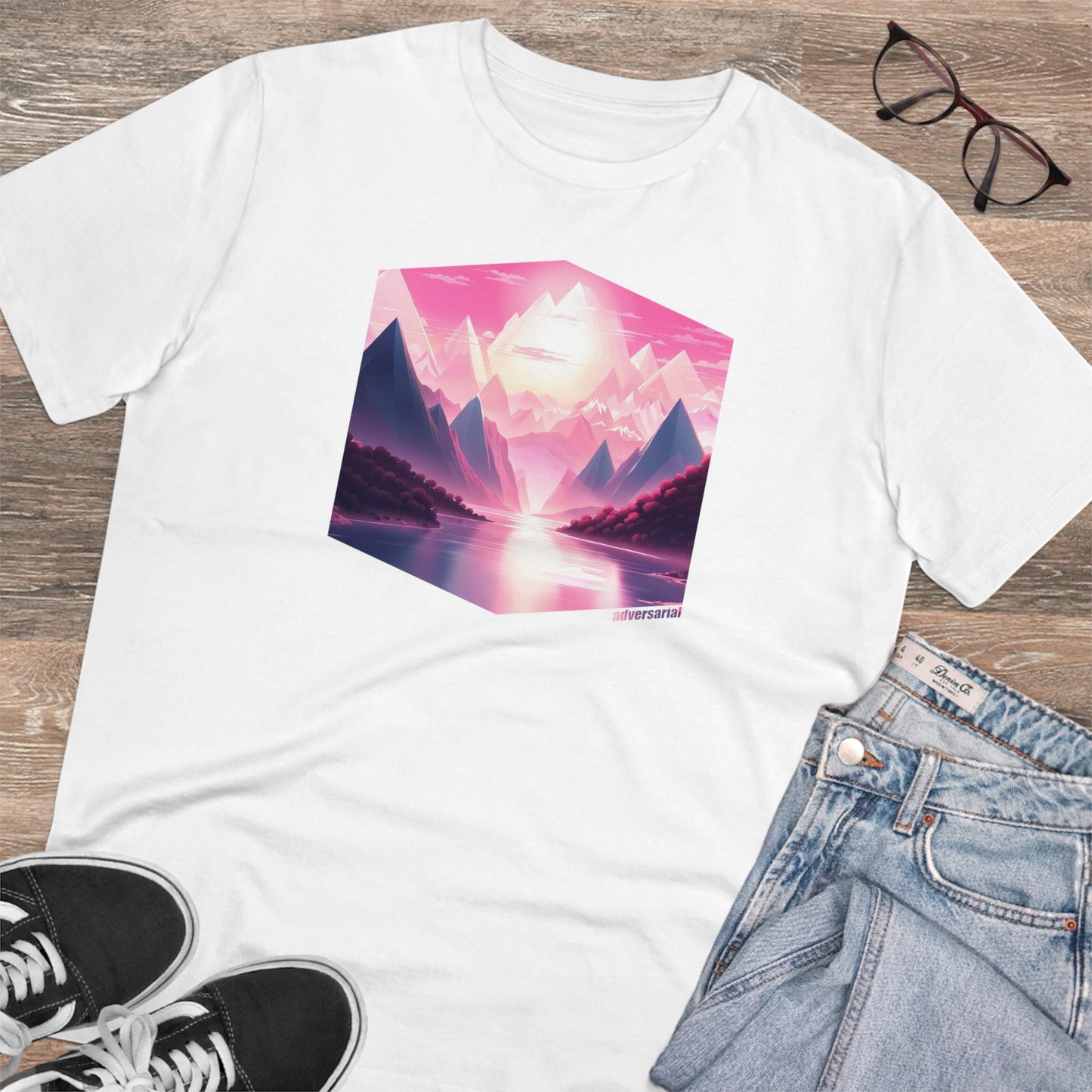 Pink Sunset in Crystal Mountains Organic T-shirt - Unisex