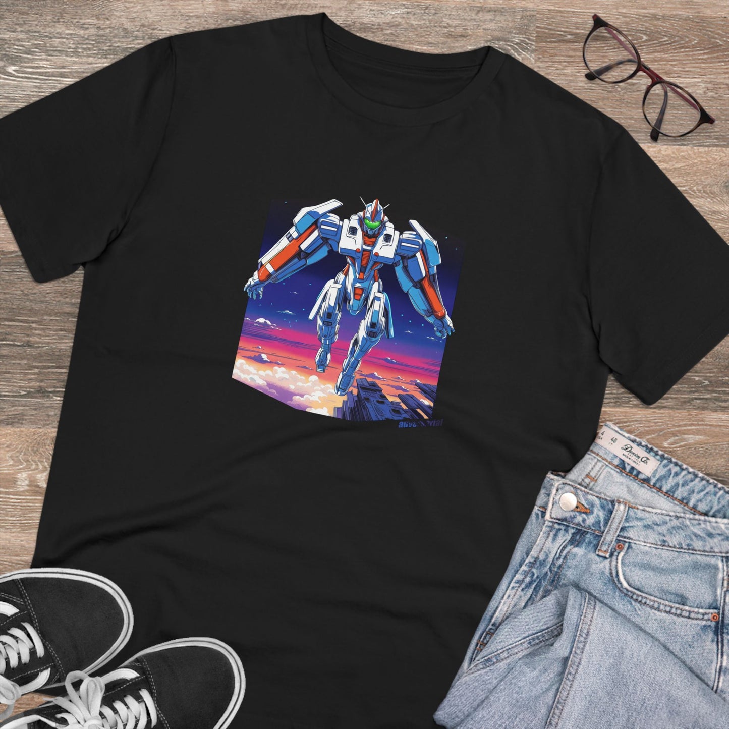 90s Anime Robot Vaporwave Organic T-shirt - Unisex