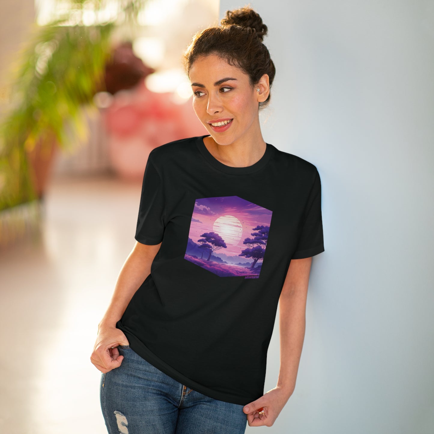 Purple Sunset Vaporwave Organic T-shirt - Unisex