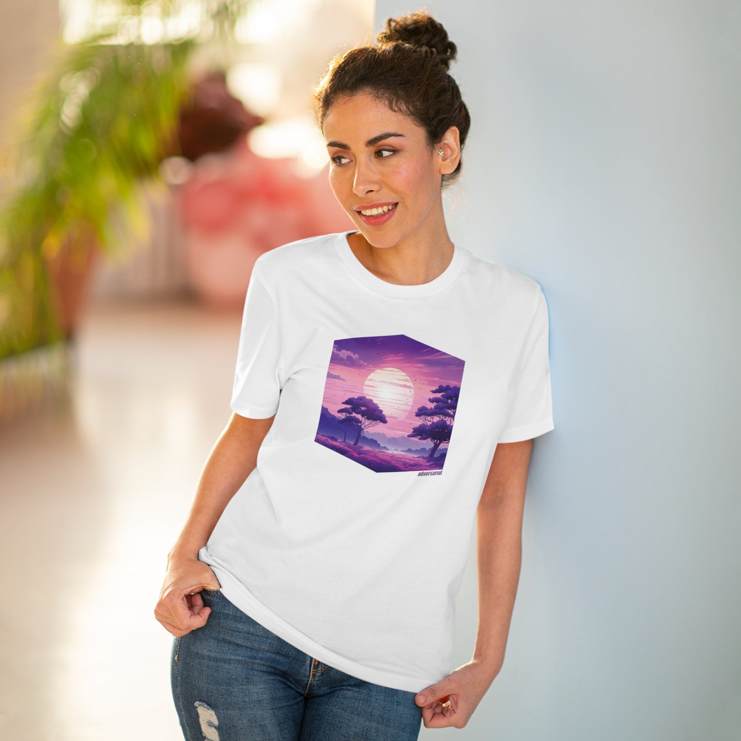 Purple Sunset Vaporwave Organic T-shirt - Unisex