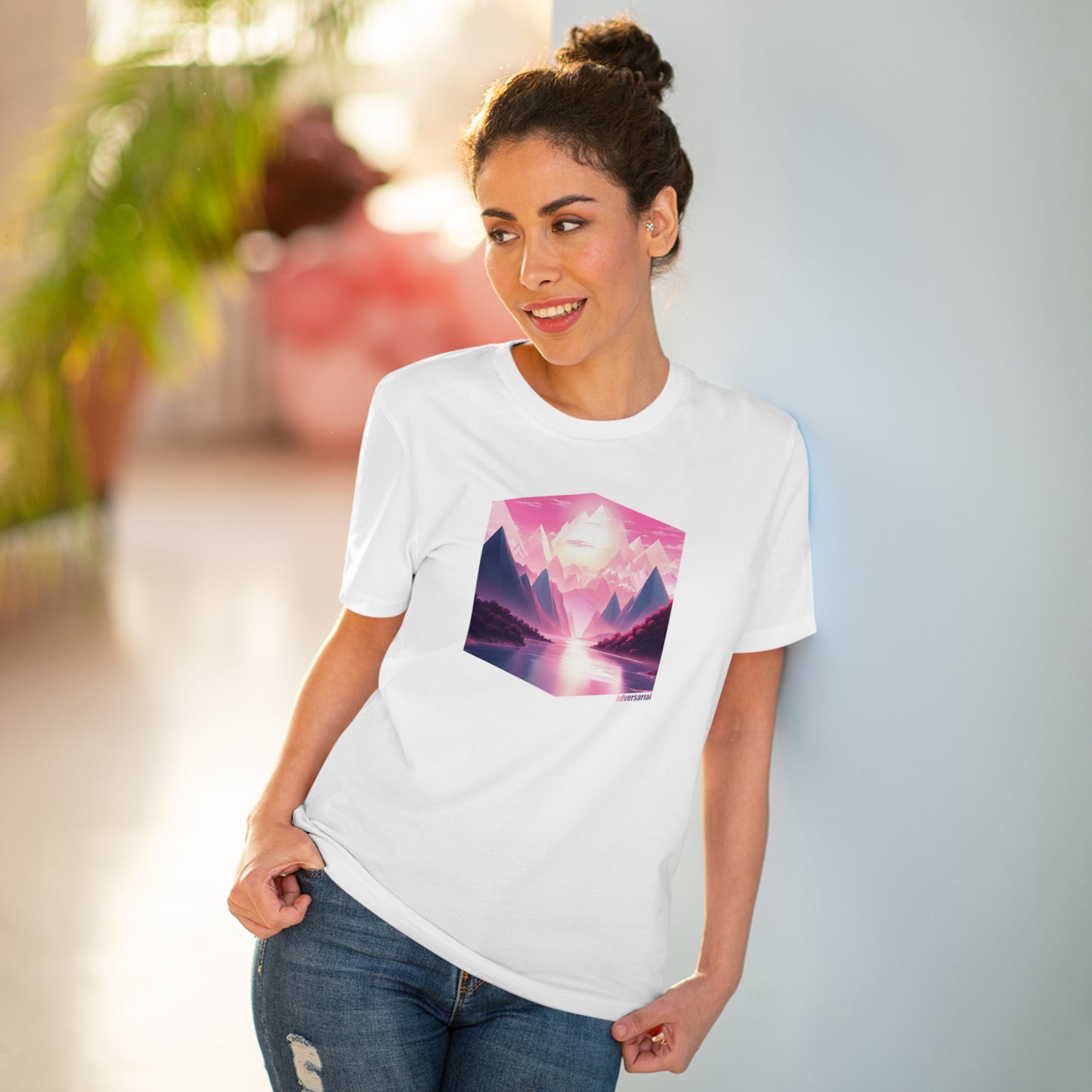 Pink Sunset in Crystal Mountains Organic T-shirt - Unisex