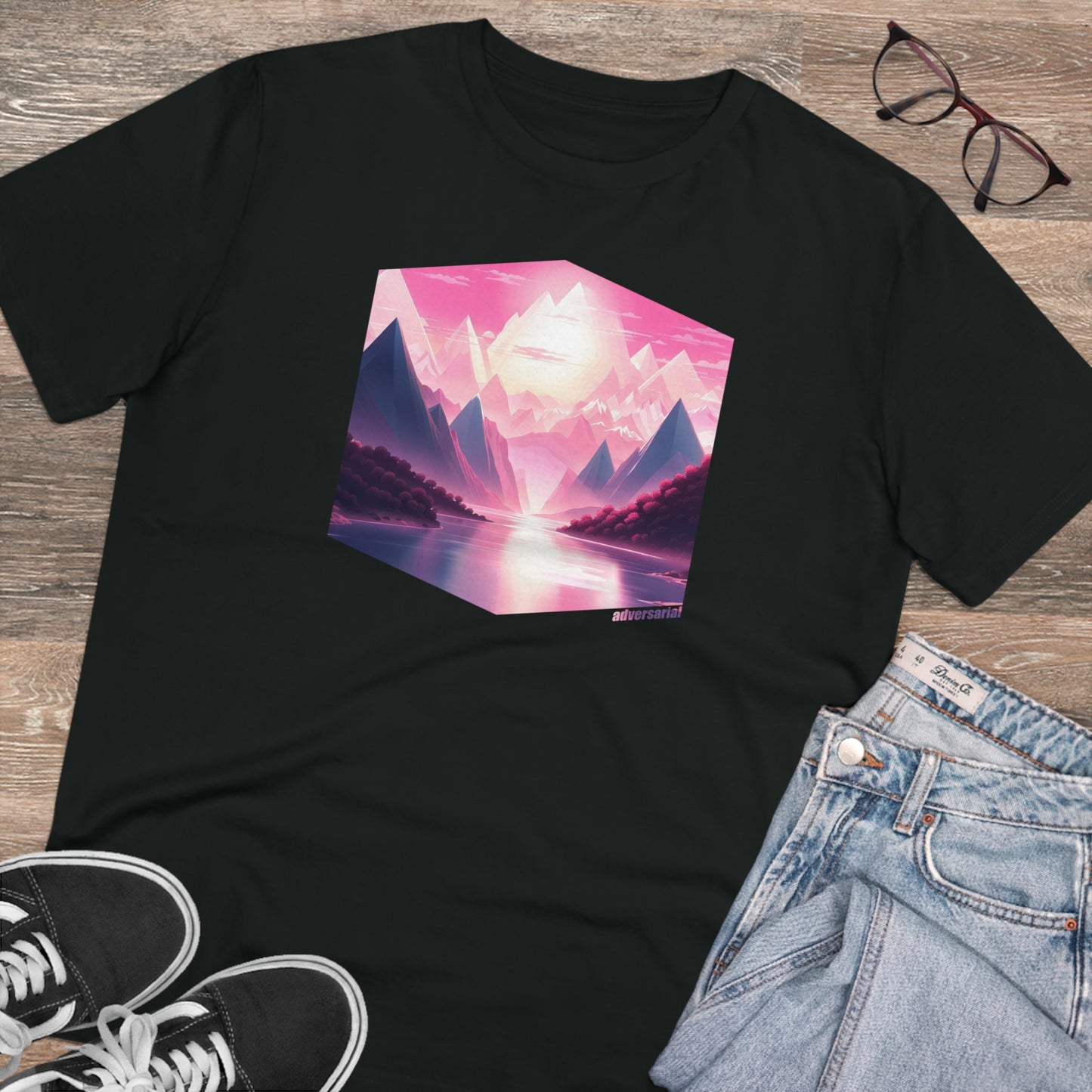 Pink Sunset in Crystal Mountains Organic T-shirt - Unisex