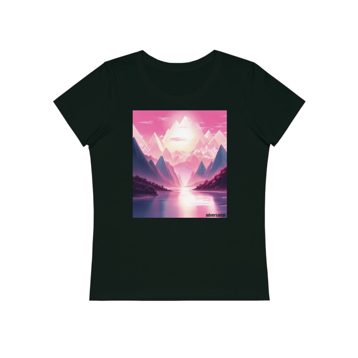 Pink Crystal Landscape Fitted Organic T-Shirt