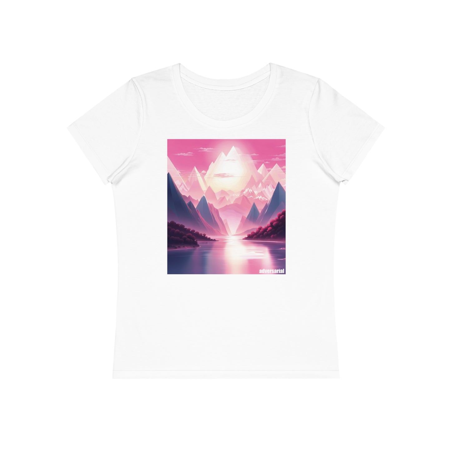 Pink Crystal Landscape Fitted Organic T-Shirt