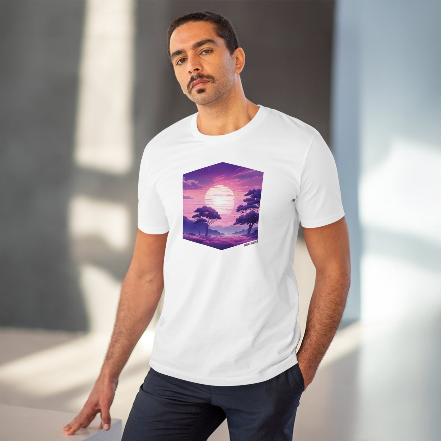 Purple Sunset Vaporwave Organic T-shirt - Unisex