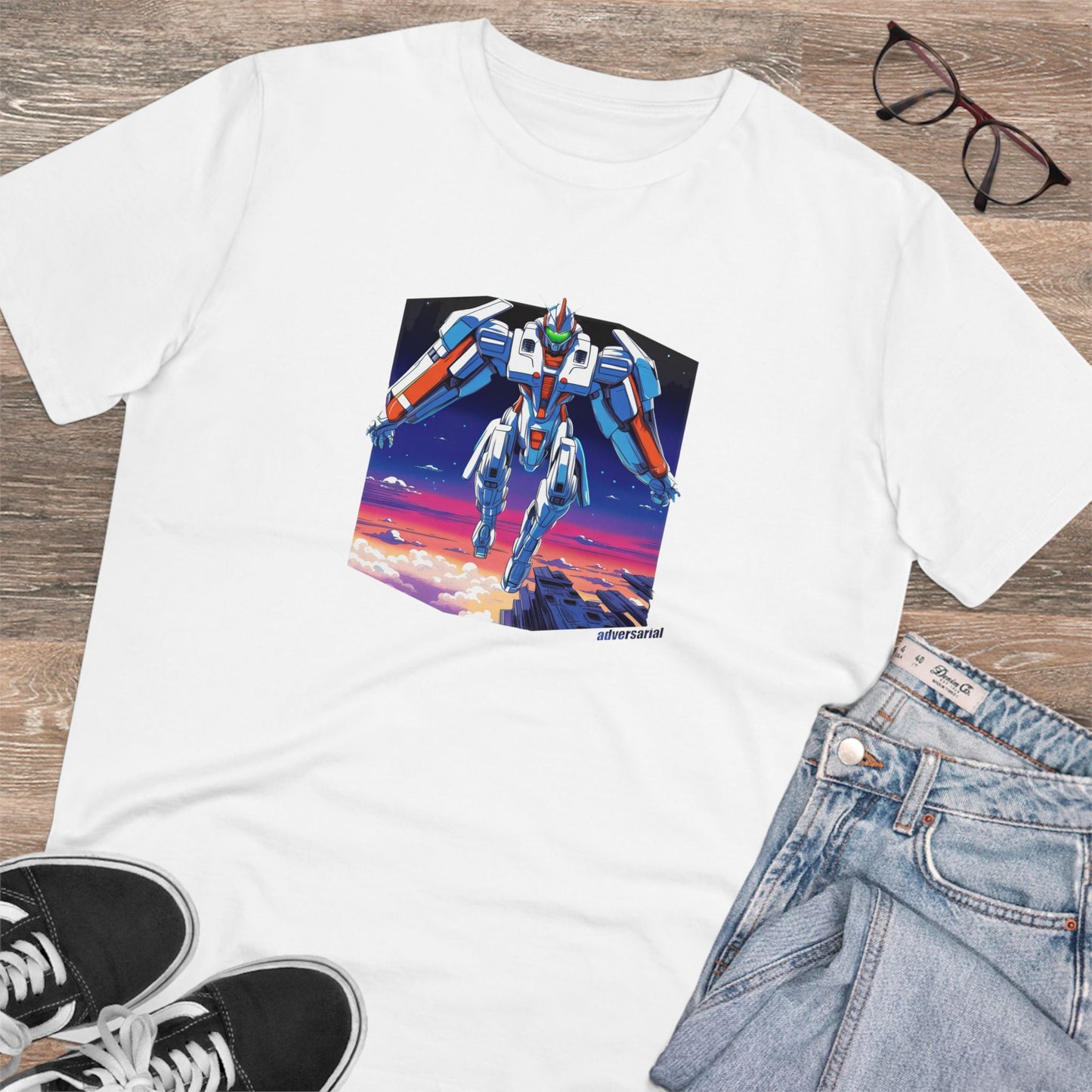 90s Anime Robot Vaporwave Organic T-shirt - Unisex