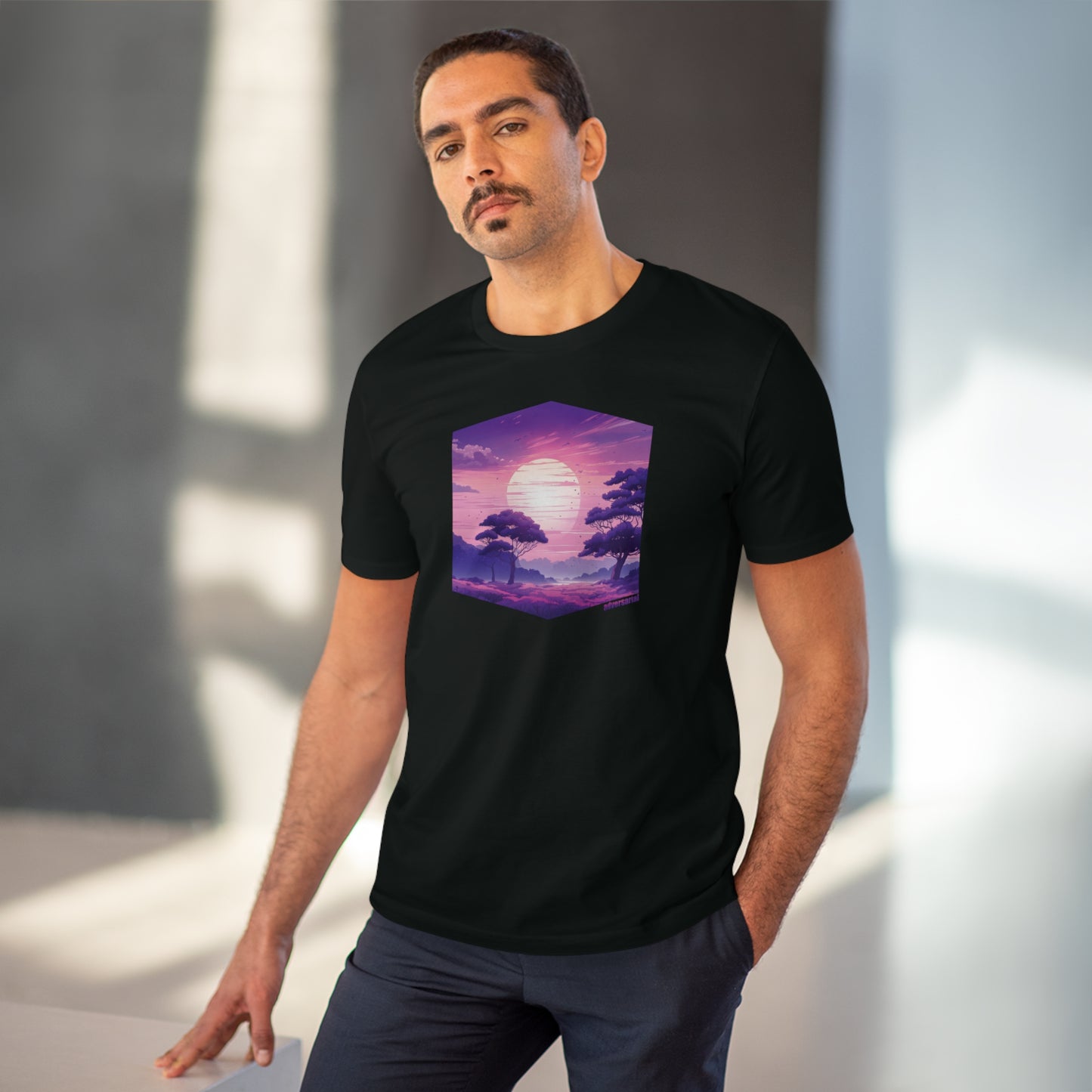 Purple Sunset Vaporwave Organic T-shirt - Unisex