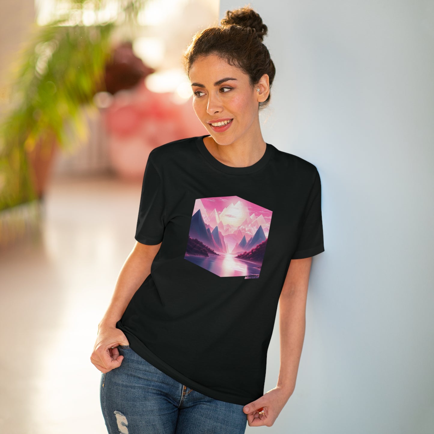 Pink Sunset in Crystal Mountains Organic T-shirt - Unisex